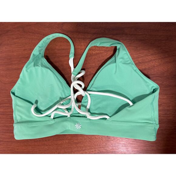 Athleta Green Strappy Sports Bra Size M - Picture 2 of 5